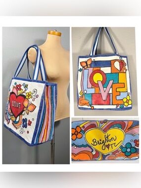 Brighton POWER OF LOVE Canvas Tote Bag